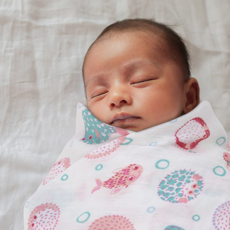 Sunside Sails Brock Pink, White Muslin Swaddle Wayfair Canada
